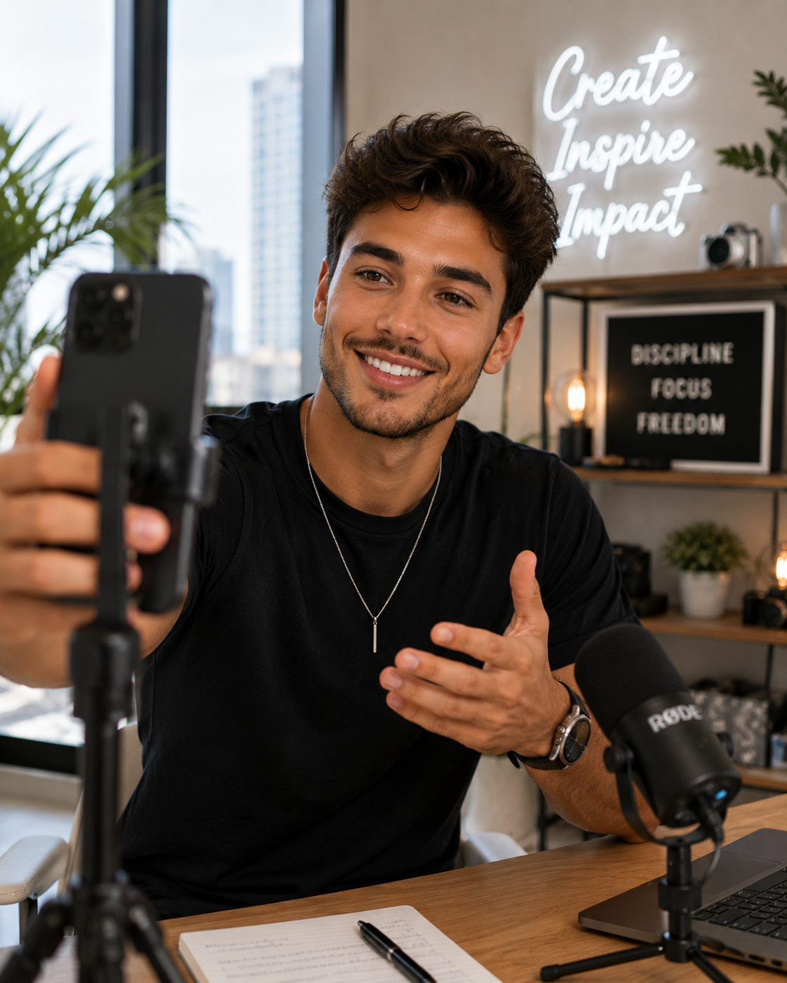 A creator filming — their recommendations becoming a place-aware guide